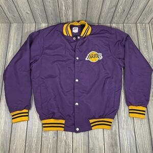 Los Angeles Lakers Nike Vintage Varsity Bomber Jacket Unisex Small NBA Snap Up